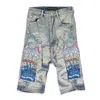 Who Decides War Blue Chrome Stud Embroidered Shorts In Blue