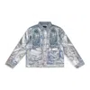 Who Decides War Blue Heavy Metal Denim Trucker Jacket In Gray