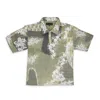 Who Decides War Blue Lace Patchwork Button-down Shirt In Green