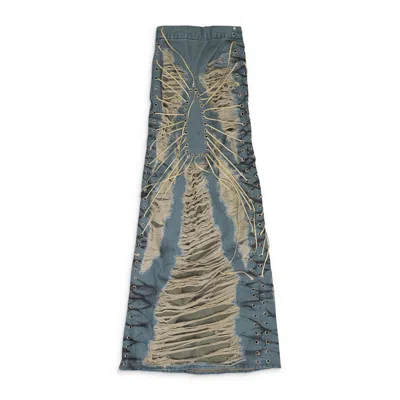 Who Decides War Blue Laced Window Maxi Skirt