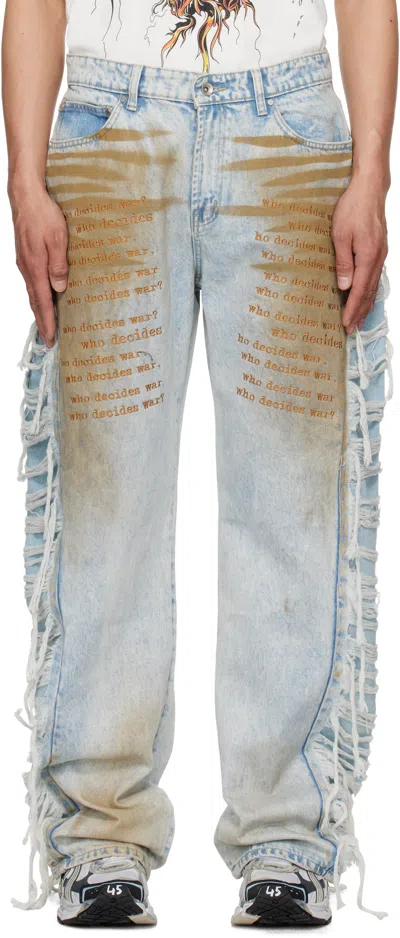 Who Decides War Blue Mechanic Ultra Flare Denim Jeans