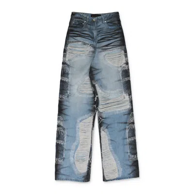 Who Decides War Blue Noir Stripe Wide-leg Jeans