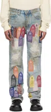 Who Decides War Patch Arched Repaired Distressed Denim In Multi
