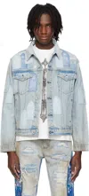 Who Decides War Blue Patched Arch Denim Jacket In Sky