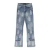 Who Decides War Blue Rhinestone Washed Bootcut Jeans In Blue