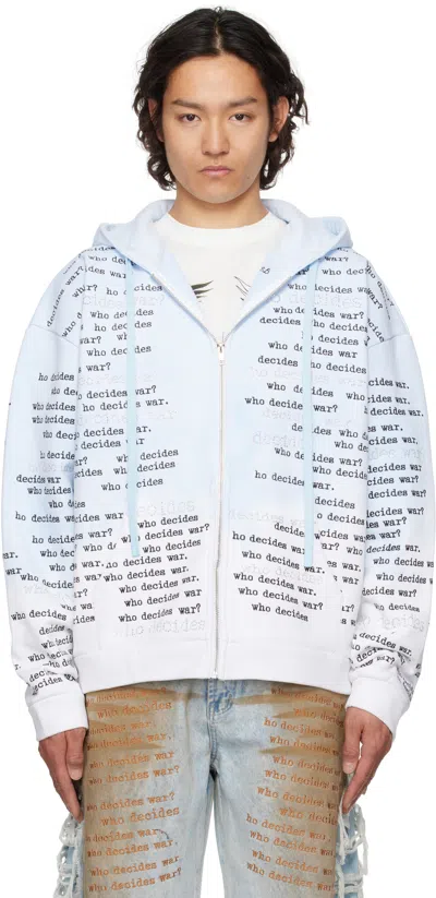 Who Decides War Blue Wdw Scripture Zipper Hoodie In Sky