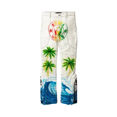 Pre-owned Who Decides War Bridgetown Mrdr Moto Denim 'multicolor' In Multi-color