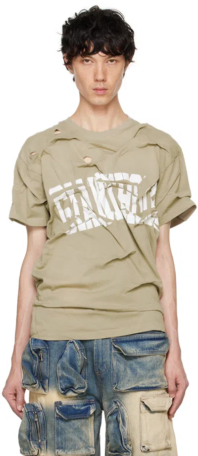 Who Decides War Brown 'gianthood' T-shirt In Beige