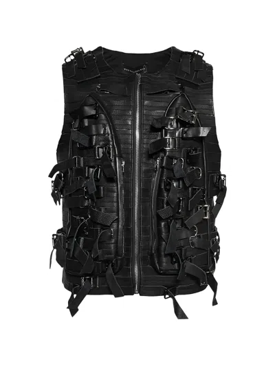 Who Decides War Buckle-detail Gilet In Black