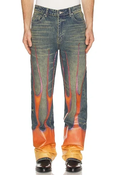 Who Decides War By Ev Bravado Flame Denim Pants In Blue