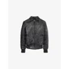 Who Decides War By Ev Bravado Mens Black  X  Pelle Pelle Cathedral Stitched Leather Jacket