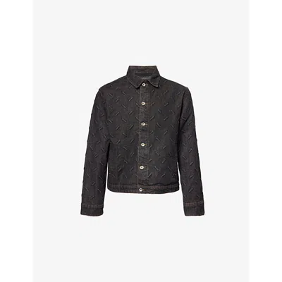 Who Decides War By Ev Bravado Mens Thread Plate Regular-fit Denim Jacket Coal