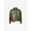 Who Decides War By Ev Bravado Mens Eden Embroidered Leather Jacket Khaki Xl