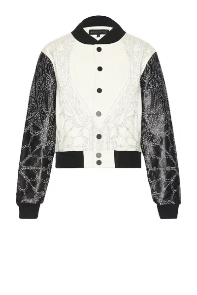 Who Decides War By Ev Bravado Notre Dame Varsity Jacket In Cloud