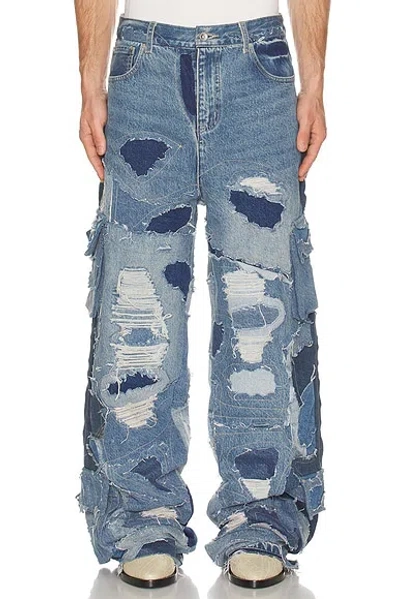 Who Decides War By Ev Bravado Unearthed Denim Cargo Pants In Blue