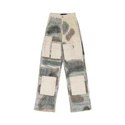 Pre-owned Who Decides War Camouflage Embroidery Pants 'ivory' | Cream | Men's Size 28 In White