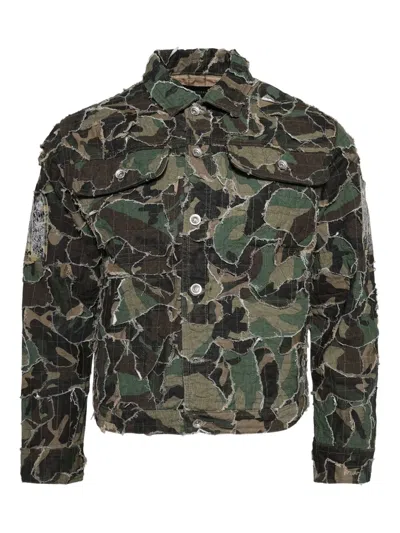 Who Decides War Camouflage-print Shirt Jacket In Green