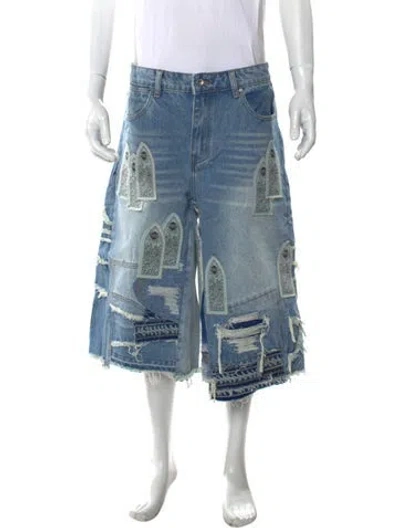 Pre-owned Who Decides War Cargo Shorts In Blue