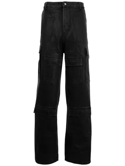 Who Decides War Coated-finish Cargo Jeans In Black