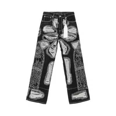 Pre-owned Who Decides War Darning Side Embroidery Pant 'coal' | Grey | Men's Size 28 In Gray