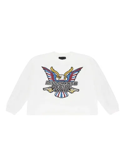 Who Decides War Diplomats Decide Graphic Sweatshirt In White