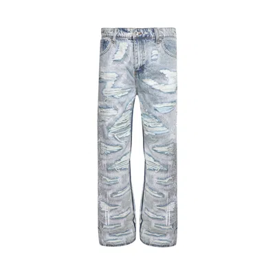 Pre-owned Who Decides War Distress Overlay Bare Pocket Denim 'sky' | Blue | Men's Size 36