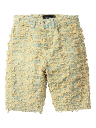 Who Decides War Distressed Denim Shorts In Animal Print