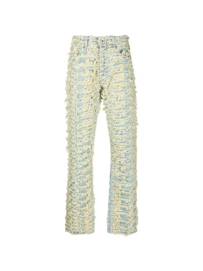 Who Decides War Distressed Logo-patch Jeans In Green