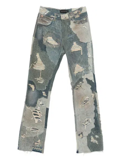 Who Decides War Distressed Patchwork Jeans In Multi
