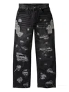 Who Decides War Black Side Patch Relaxation Jeans In Grey