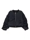 Who Decides War Black Draped Bomber Jacket In Black