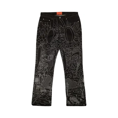 Pre-owned Who Decides War Duality Coal Embroidered Denim 'black' | Men's Size 32