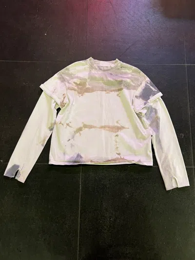 Pre-owned Who Decides War Dye Print Long-sleeve In White