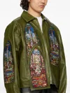 Who Decides War Khaki Eden Leather Jacket In Multi