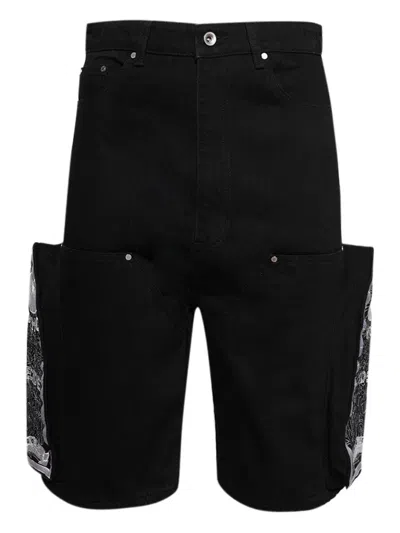 WHO DECIDES WAR EMBROIDERED CARGO SHORTS