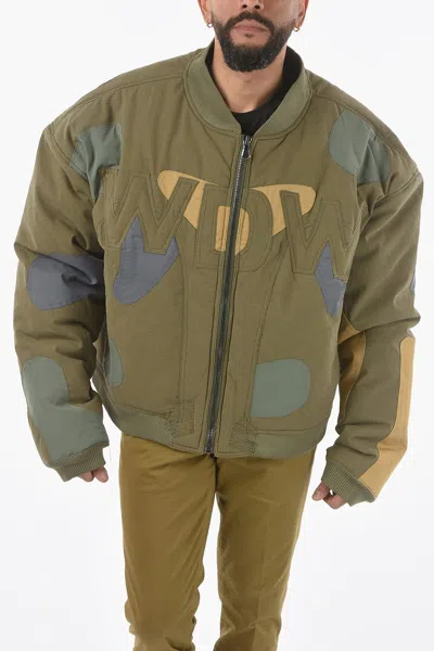 Pre-owned Who Decides War Embroidered Oversized Digi Bomber In Green
