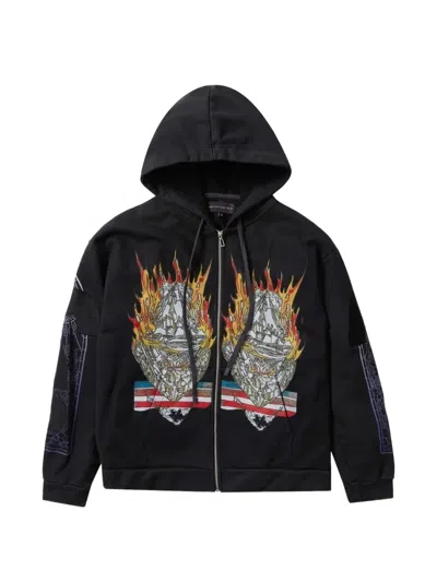 Who Decides War Engulfed Memories Zip-up Hoodie In Black