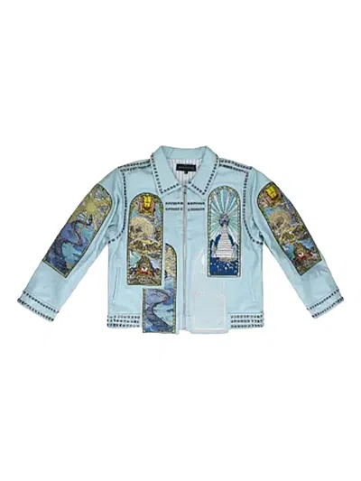 Who Decides War Eternity Leather Jacket In Blue