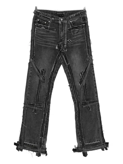 Who Decides War Exposure Frayed Jeans In Black
