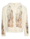 Who Decides War Off-white Flame Glass Cable Knit Hoodie In White