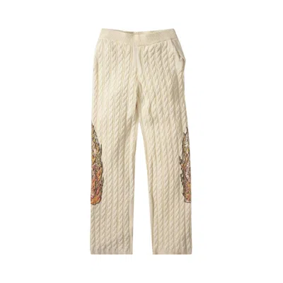 Pre-owned Who Decides War Flame Glass Cable Knit Lounge Pants 'cream' | Men's Size 36