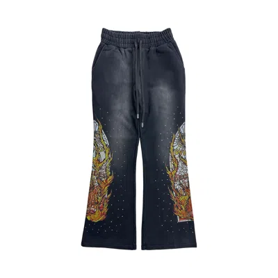Pre-owned Who Decides War Flame Glass Hardware Sweatpant 'coal' | Grey | Men's Size 38 In Gray