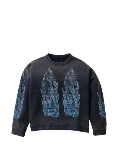 Who Decides War Flame-glass-print Sweatshirt In Blue