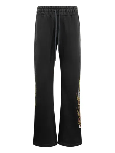 Who Decides War Flame Glass Track Pants In Black