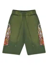 Who Decides War Flame Glass Track Shorts In Green