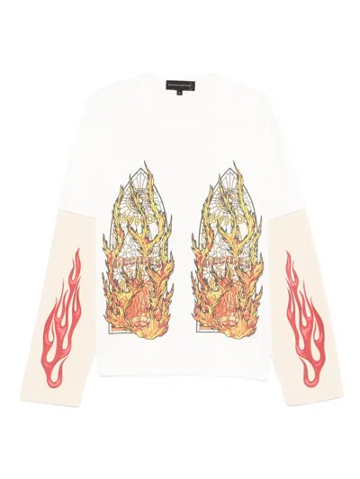 Who Decides War Off-white Flame Glass Double T-shirt In Multi