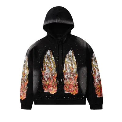 Pre-owned Who Decides War Flames Glass Hooded Sweatshirt 'coal' | Grey | Men's Size Xxl In Gray