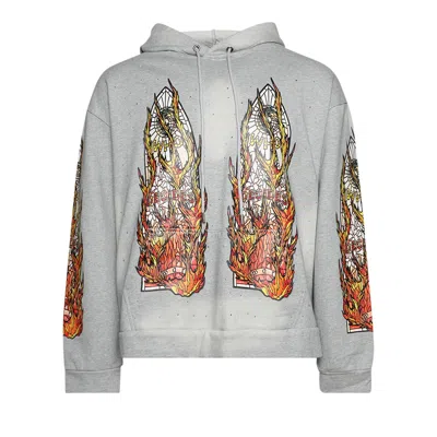 Pre-owned Who Decides War Flames Glass Hooded Sweatshirt 'vintage Grey' | Men's Size Xl In Gray
