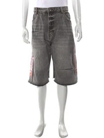 Pre-owned Who Decides War Flat Front Shorts In Gray