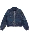 Who Decides War Navy Flight Window Bomber Jacket In Blue